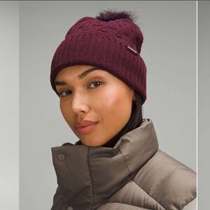 Lululemon Women's Cable Knit Pom Beanie Cassis NWT